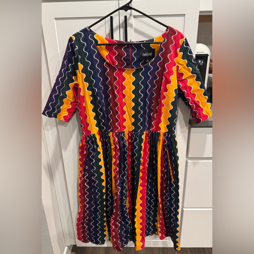 Collectif Amber-Lea multicolor stripe dress UK18/US 2X